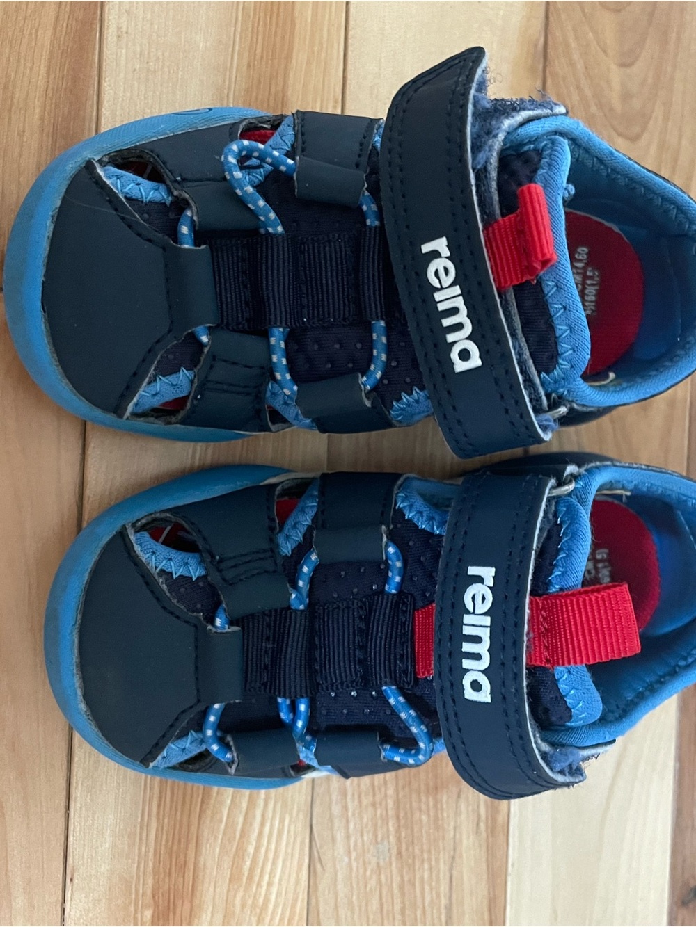 Reima Kids' Navy and Blue Active Sandals with Red Pull Tab